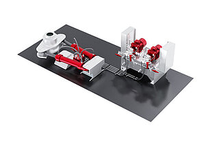 Schematische Darstellung einer Ruderanlage